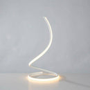 Minimalist spiral LED table lamp in white or gold