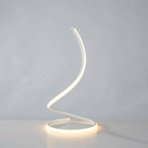 Minimalist spiral LED table lamp in white or gold