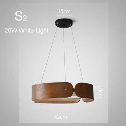 Lustre design LED rond en bois Nordic - vue 17 sur 17