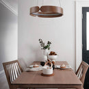 Lustre design LED rond en bois Nordic