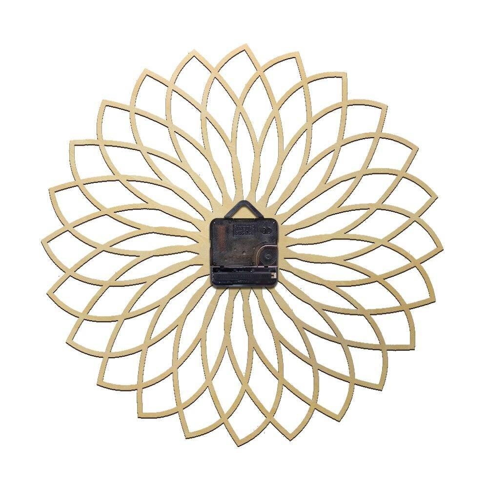 Horloge murale en bois rosace géométrique 30cm Floral - vue 8 sur 8