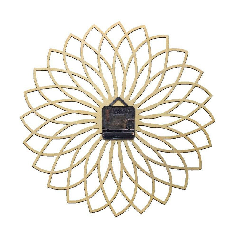 Horloge murale en bois rosace géométrique 30cm Floral