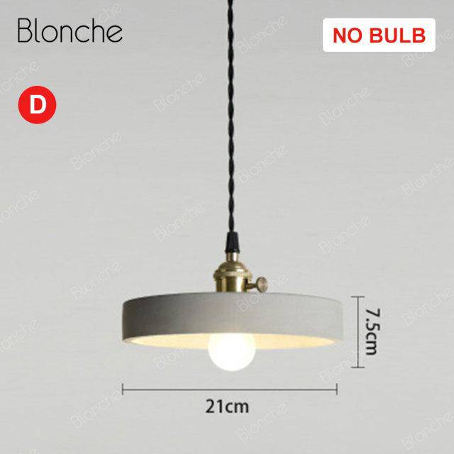 Suspension design à LED grise avec abat-jour en ciment Loft - vue 8 sur 10