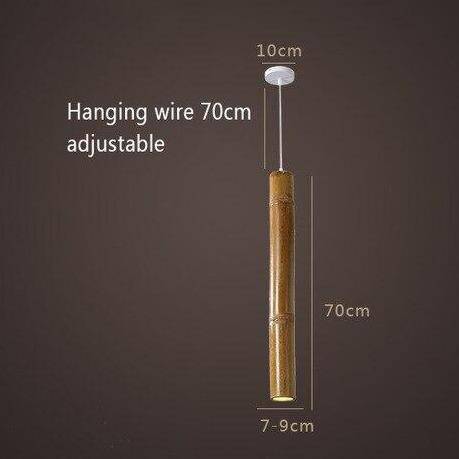 Suspension en bambou LED en forme cylindrique style Hang - vue 6 sur 7