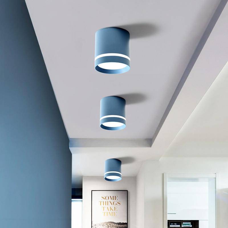 Spot moderne LED cylindre métal coloré Loft - vue 4 sur 6