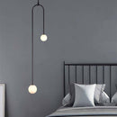 Suspension design LED en métal avec double boule en verre Fly