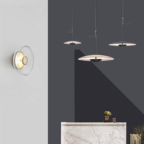 Applique murale moderne LED avec abat-jour en verre et métal Sconce