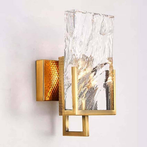 Applique murale design LED dorée avec verre cristal Luxury