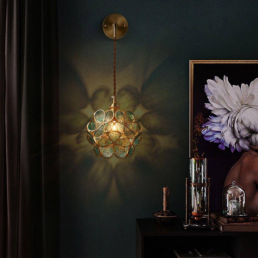 Applique murale design LED avec plusieurs trèfles en verre et métal - vue 5 sur 10