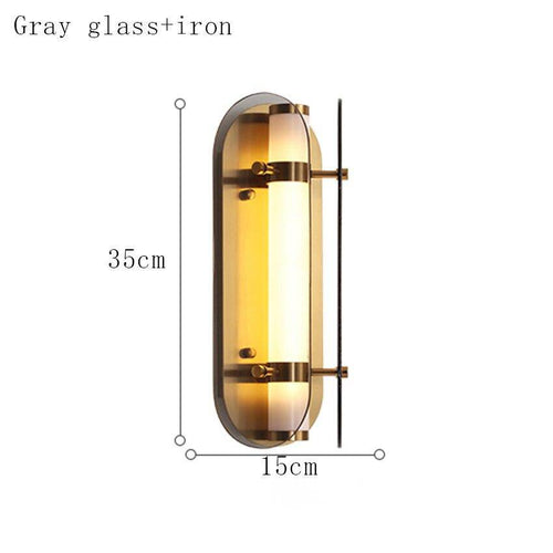 Applique murale industrielle LED avec tube en métal et verre Sconce