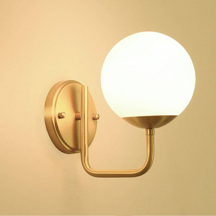 Applique murale design à LED dorée avec boule en verre Luxury - vue 6 sur 8