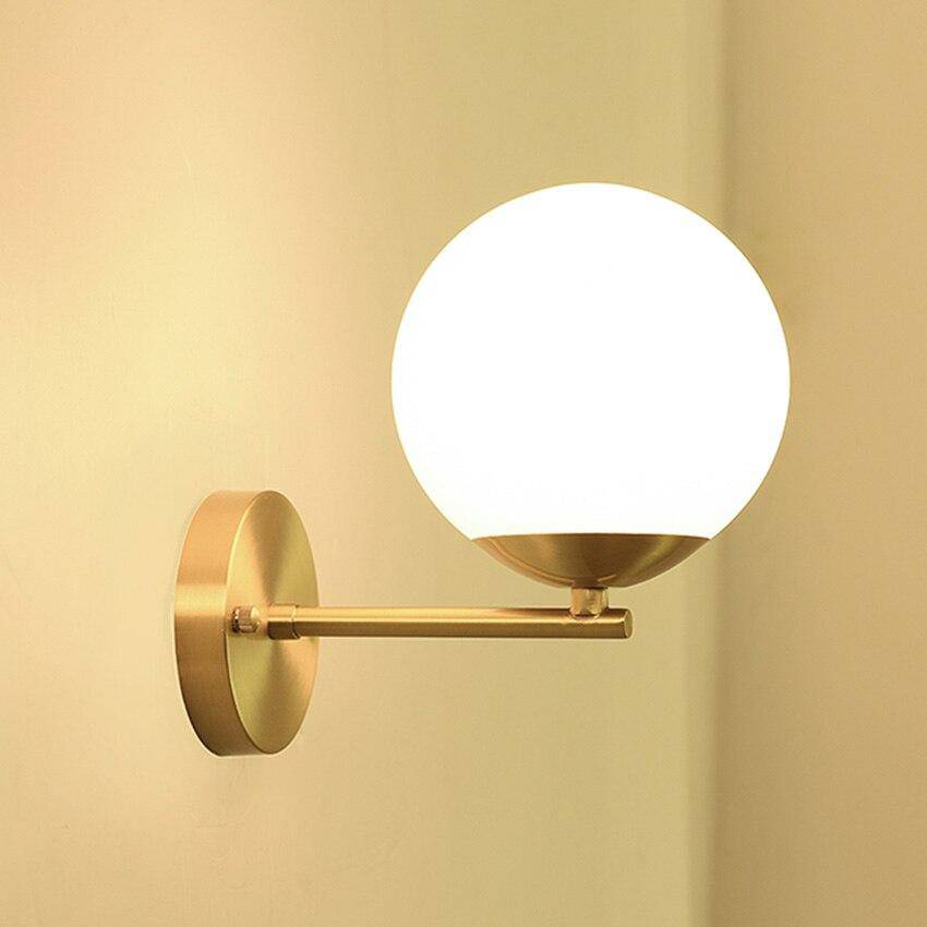 Applique murale design à LED dorée avec boule en verre Luxury - vue 5 sur 8