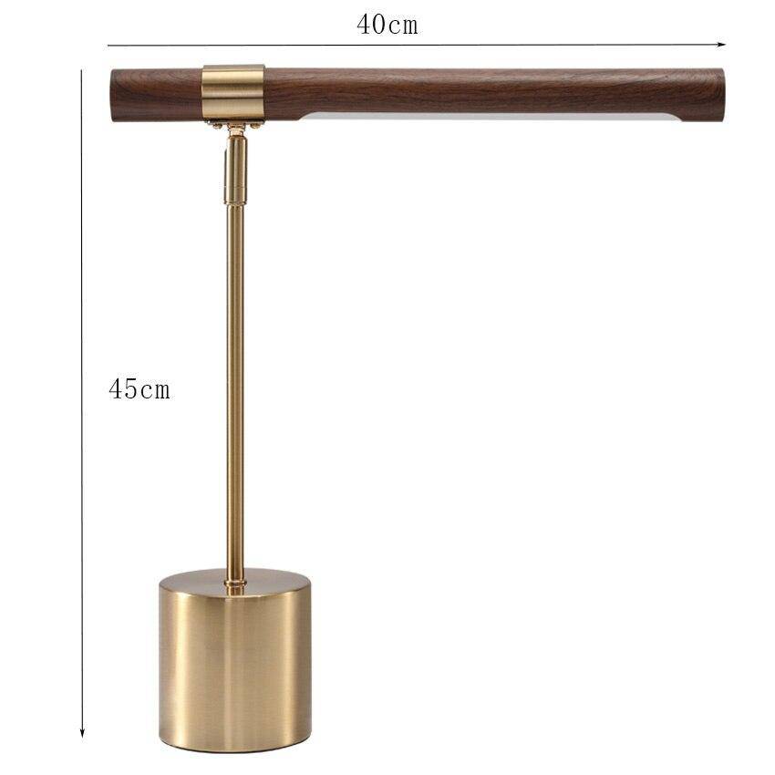 Lampe à poser design LED en métal dorée et bois style Fly - vue 7 sur 7