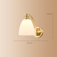 Applique murale moderne LED doré avec abat-jour arrondi blanc Herity