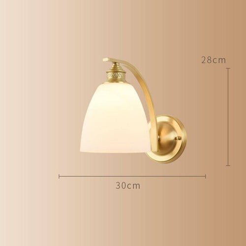 Applique murale moderne LED doré avec abat-jour arrondi blanc Herity