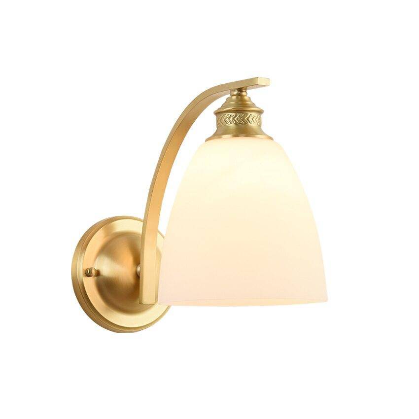 Applique murale moderne LED doré avec abat-jour arrondi blanc Herity - vue 7 sur 8