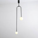 Suspension design LED en métal avec double boule en verre Fly