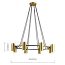 Lustre moderne et design LED avec cercle noir et spots dorés