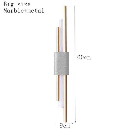 Applique murale design LED en marbre avec tube doré Sconce