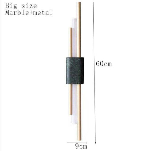 Applique murale design LED en marbre avec tube doré Sconce