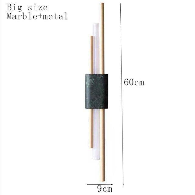 Applique murale design LED en marbre avec tube doré Sconce