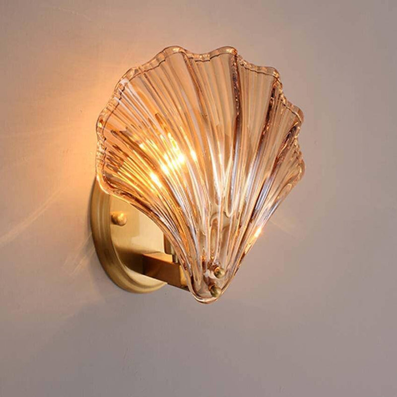 Applique murale vintage LED en verre style coquillage Glass
