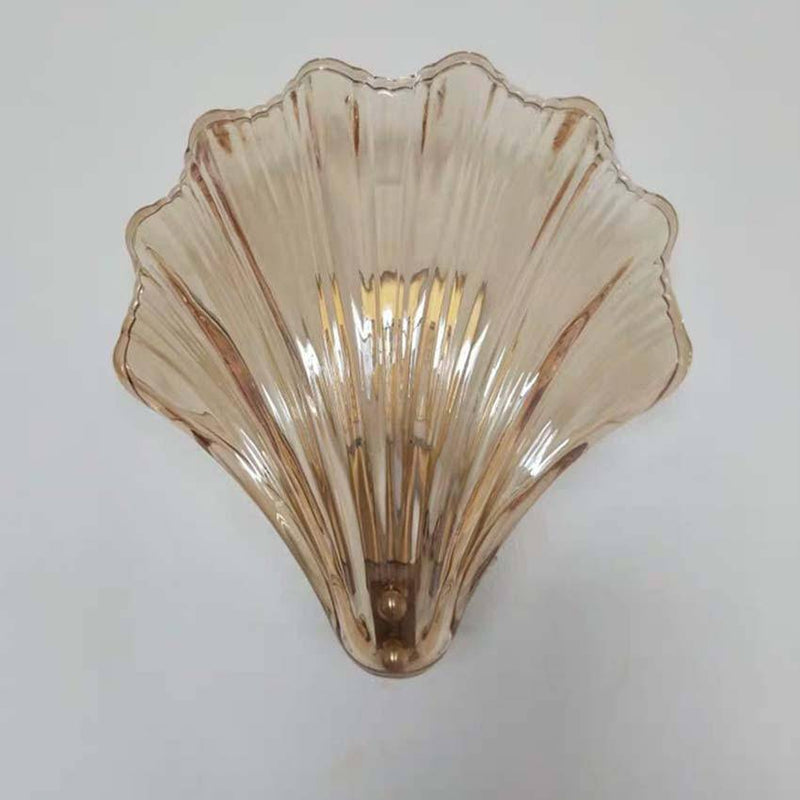 Applique murale vintage LED en verre style coquillage Glass