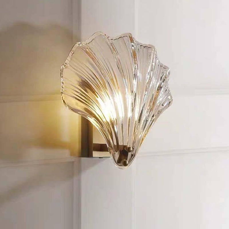 Applique murale vintage LED en verre style coquillage Glass