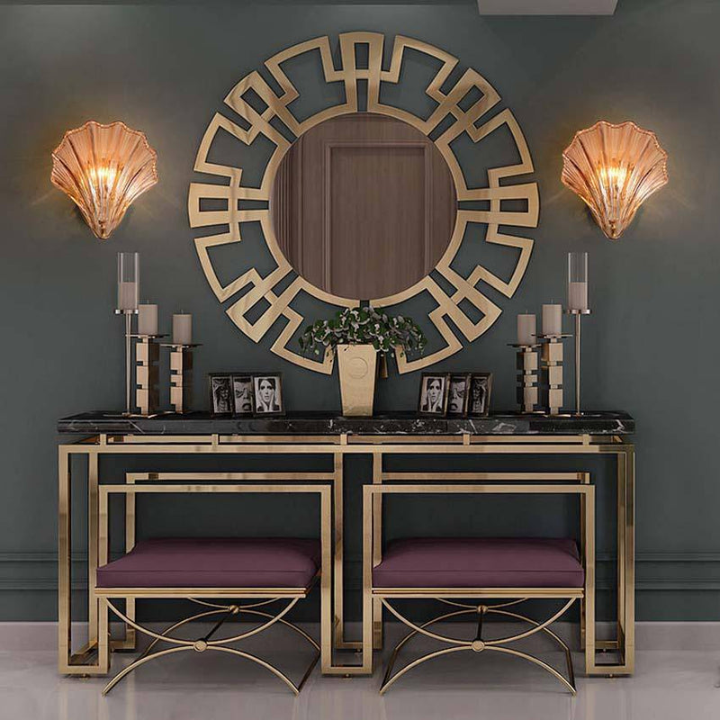 Applique murale vintage LED en verre style coquillage Glass