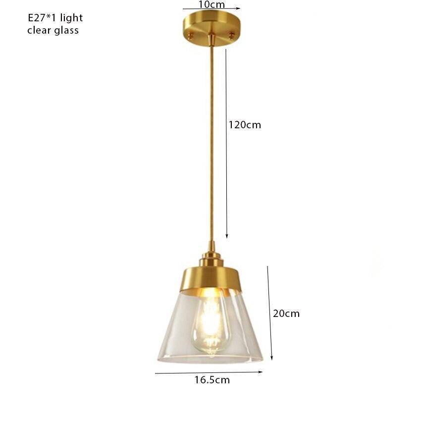 Suspension design LED dorée et abat-jour en verre luxury - vue 8 sur 8