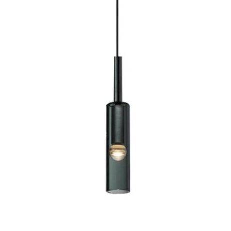 Suspension design à LED cylindrique en verre cristal Fly
