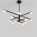 Lustre design avec bras et lampes LED dorées Living