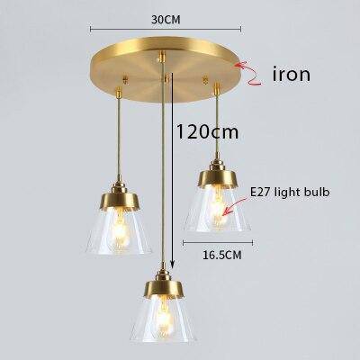 Suspension design LED dorée et abat-jour en verre luxury - vue 6 sur 8