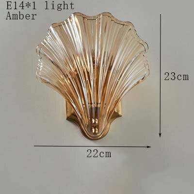 Applique murale vintage LED en verre style coquillage Glass