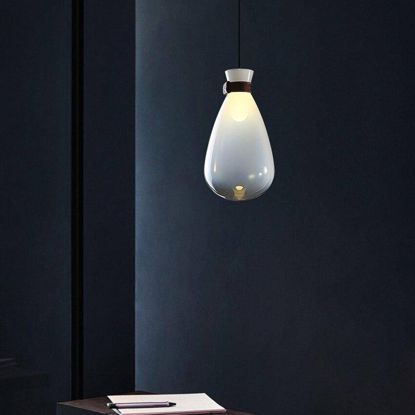Suspension en forme de goutte en verre fumé Sitting - vue 7 sur 10