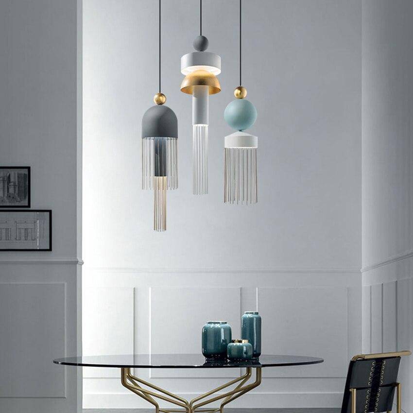 Suspension design colorées créatives Tassel - vue 6 sur 10
