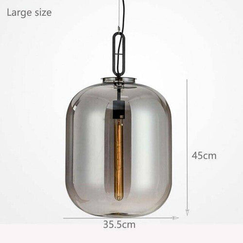 Suspension design en boules en verre coloré fumé
