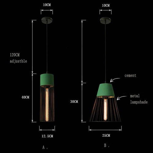 Suspension design LED en métal style cage rétro Coffee