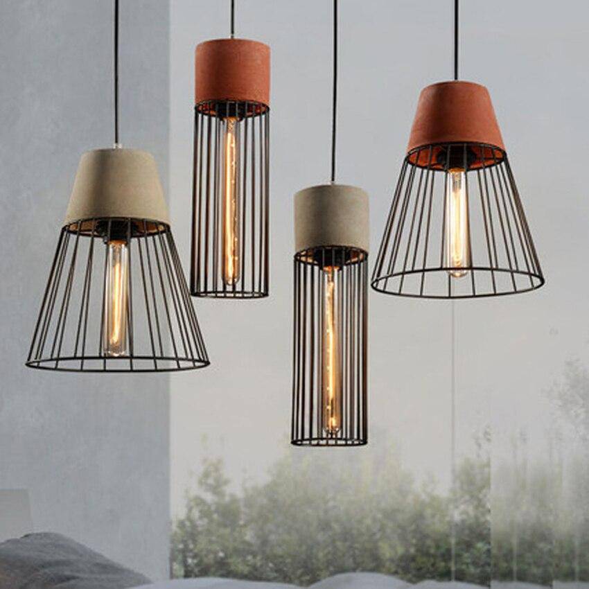 Suspension design LED en métal style cage rétro Coffee - vue 5 sur 8