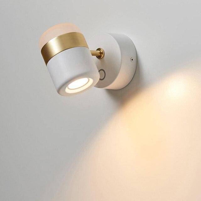 Applique murale moderne LED aux formes arrondies et bande cuivrée - vue 4 sur 6