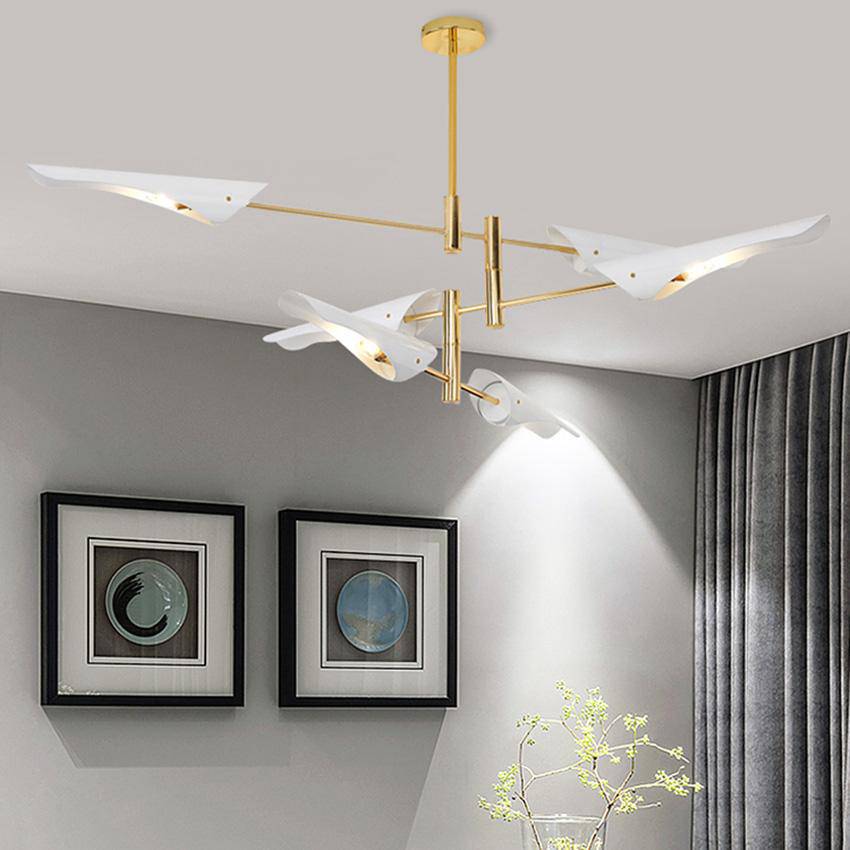 Lustre design avec branches et métal et lampes Nordic - vue 3 sur 7