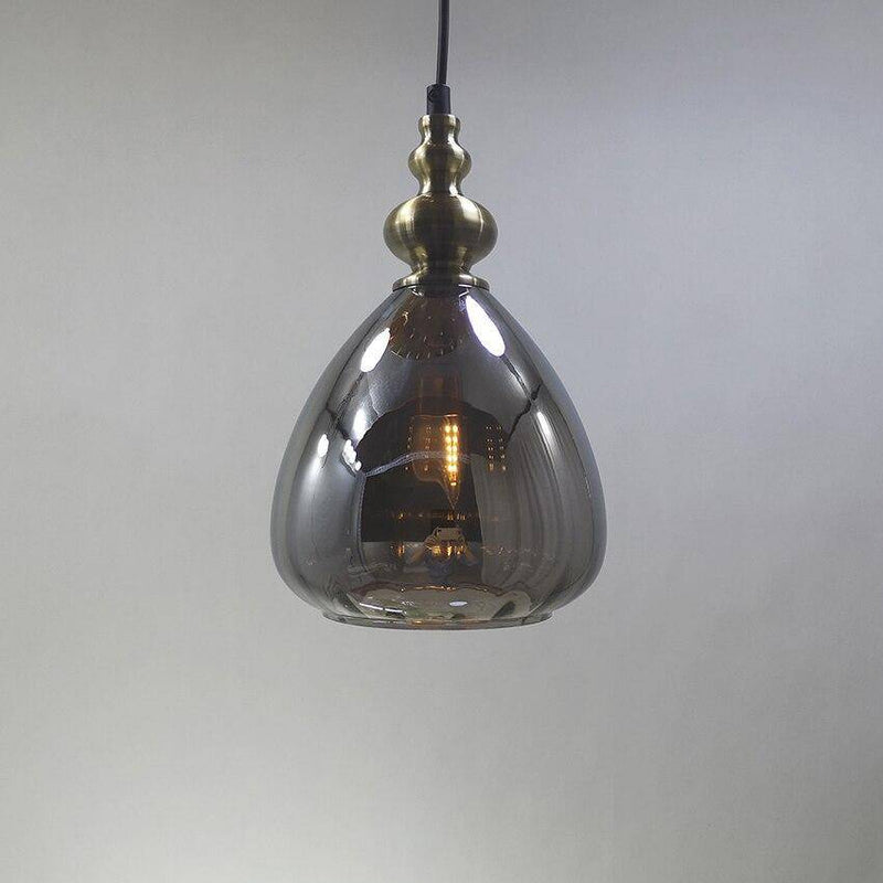 Suspension rétro LED en verre cristal colorée Coffee