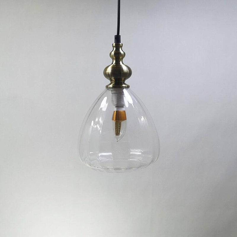 Suspension rétro LED en verre cristal colorée Coffee