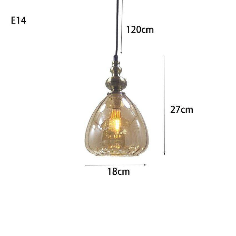 Suspension rétro LED en verre cristal colorée Coffee
