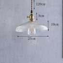 Suspension en verre et base dorée Vintage