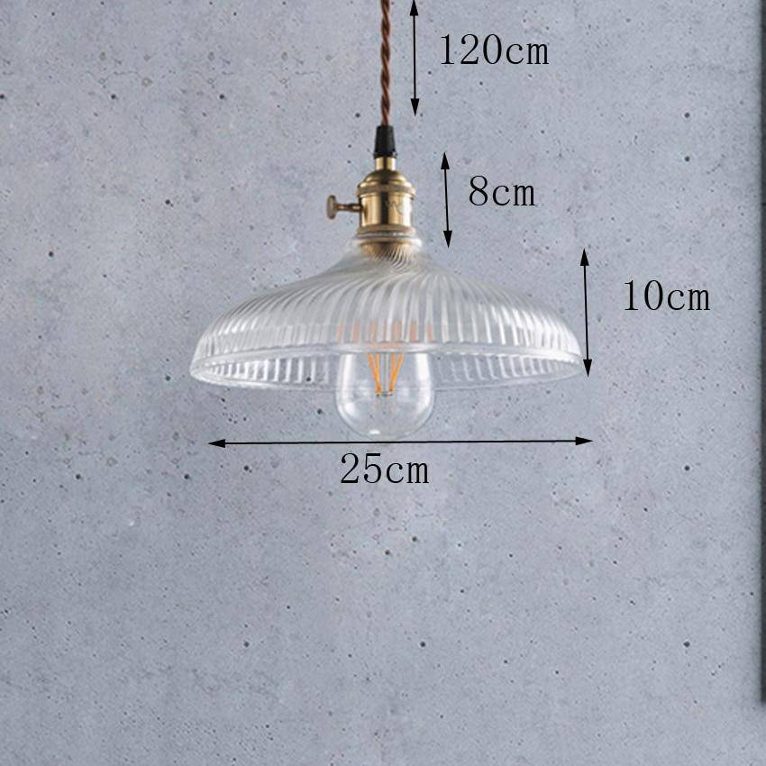 Suspension en verre et base dorée Vintage - vue 4 sur 4