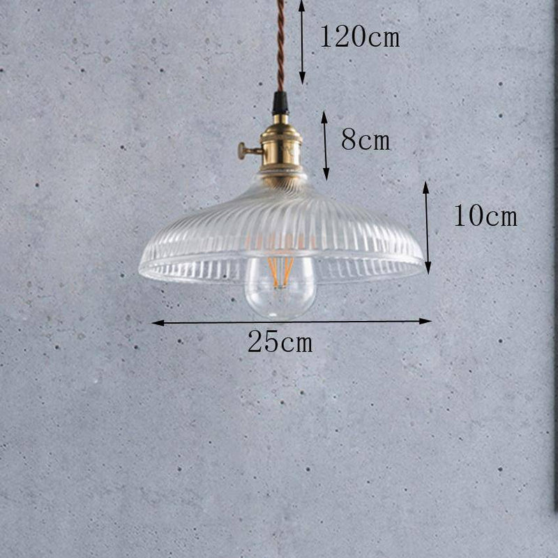 Suspension en verre et base dorée Vintage