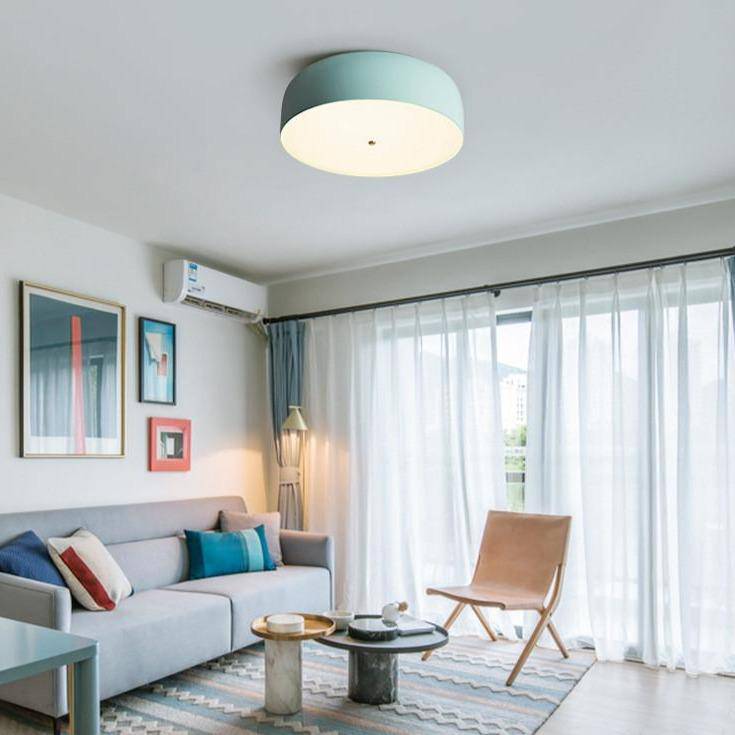 Plafonnier LED coloré rond moderne Nordic - vue 4 sur 4