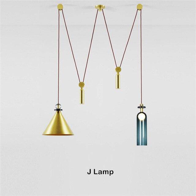 Suspension design à plusieurs lampes suspendues Pulley - vue 3 sur 12