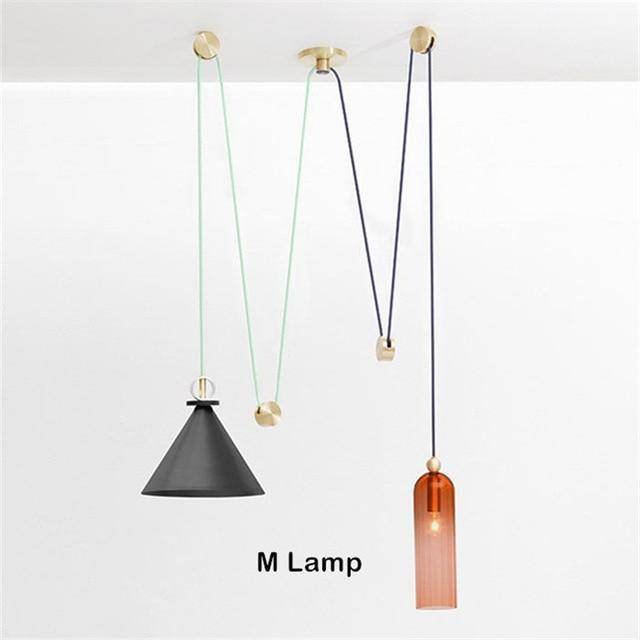 Suspension design à plusieurs lampes suspendues Pulley - vue 6 sur 12